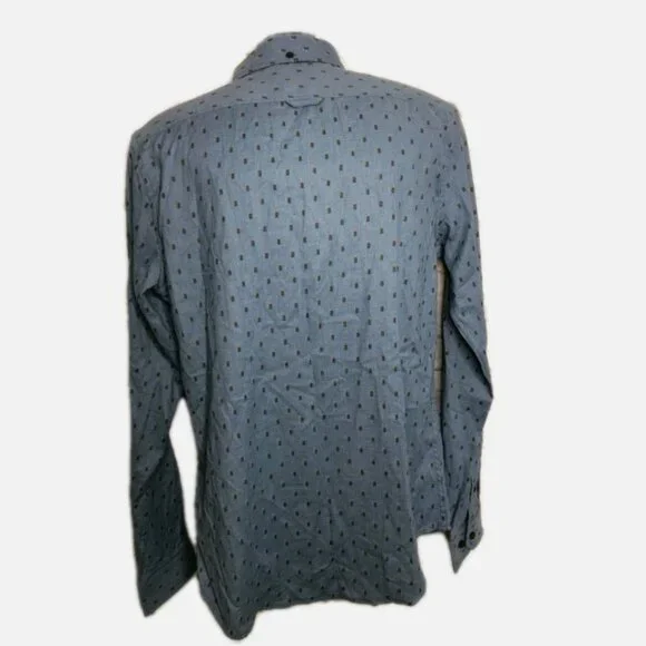 Ben Sherman Mens Shirt S Long Sleeve Button Front Classic Fit Stretch Blue NWT - Picture 3 of 8